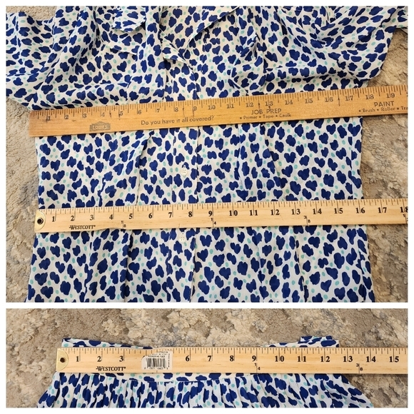 Vintage Givenchy 2-Peice skirt and blouse set.  Blue green white.  Size 6/8. - Picture 14 of 16